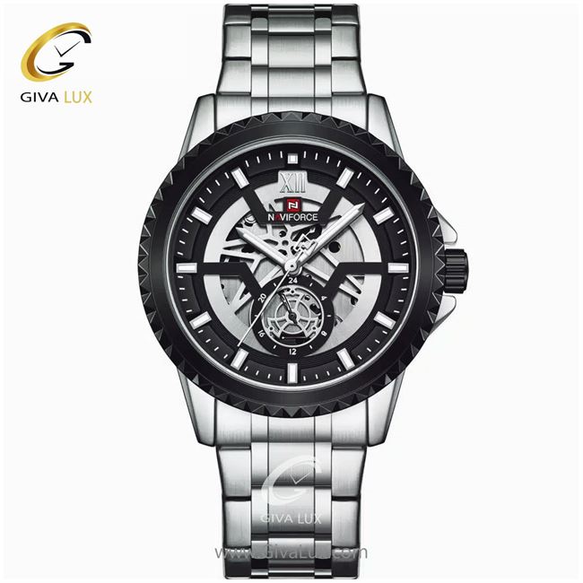 ساعت مچی اورجینال مردانه ناوی فورس|Naviforce|نوی فورس|نیوی فورس نقره ای | نقره ای| مشکی| کد رفرنس NF9186